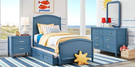 Kids Modern Colors Slate Blue 3 Pc Twin XL Panel Bed