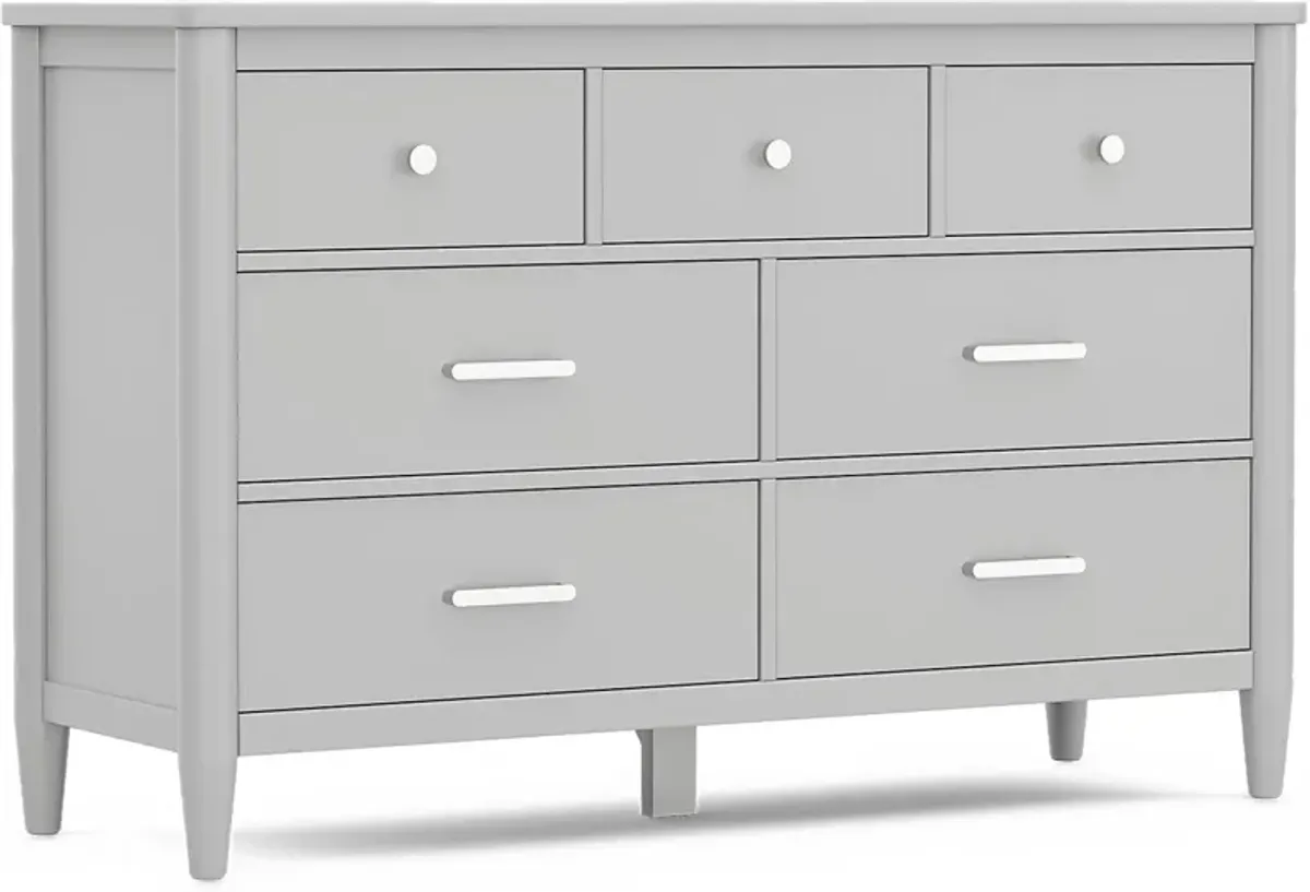 Kids Modern Colors Light Gray Dresser