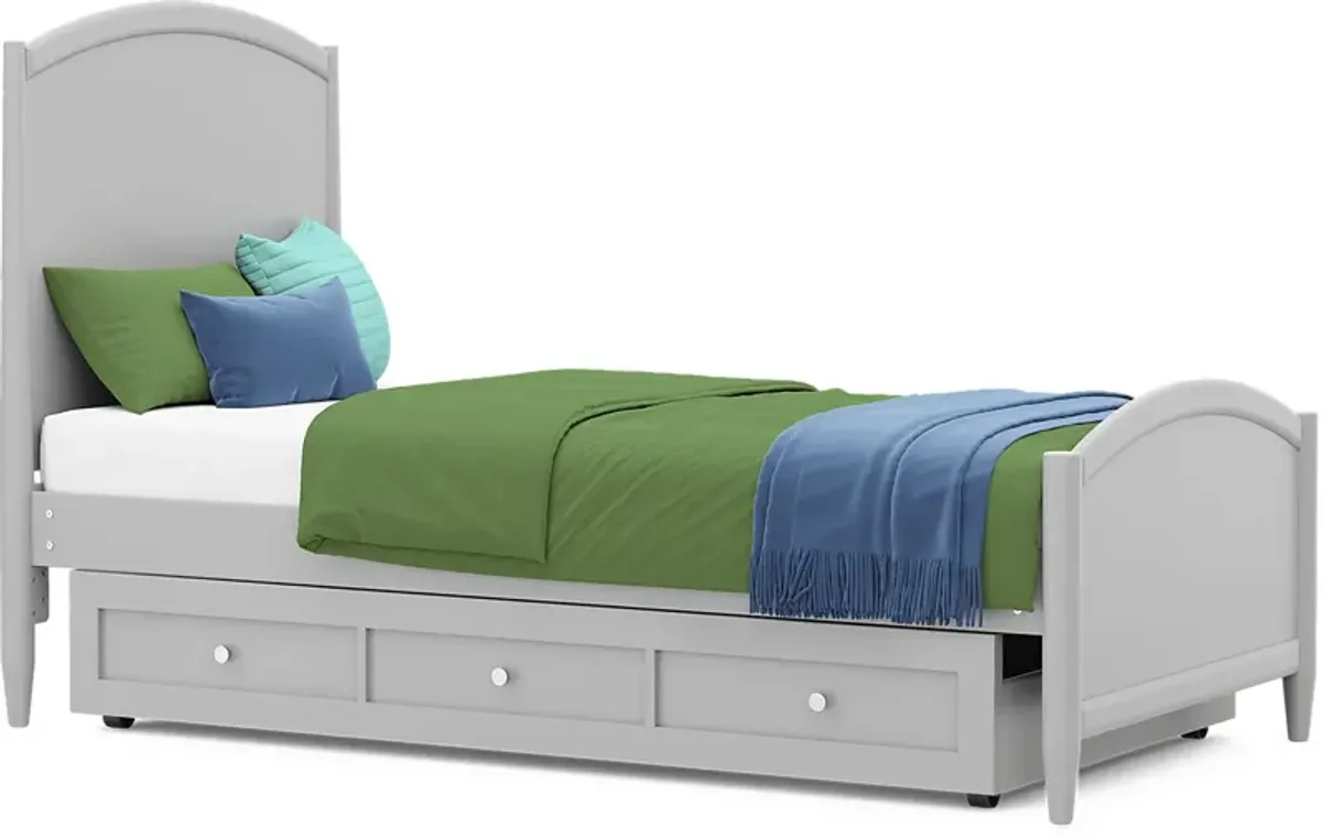 Kids Modern Colors Light Gray 3 Pc Twin XL Panel Bed