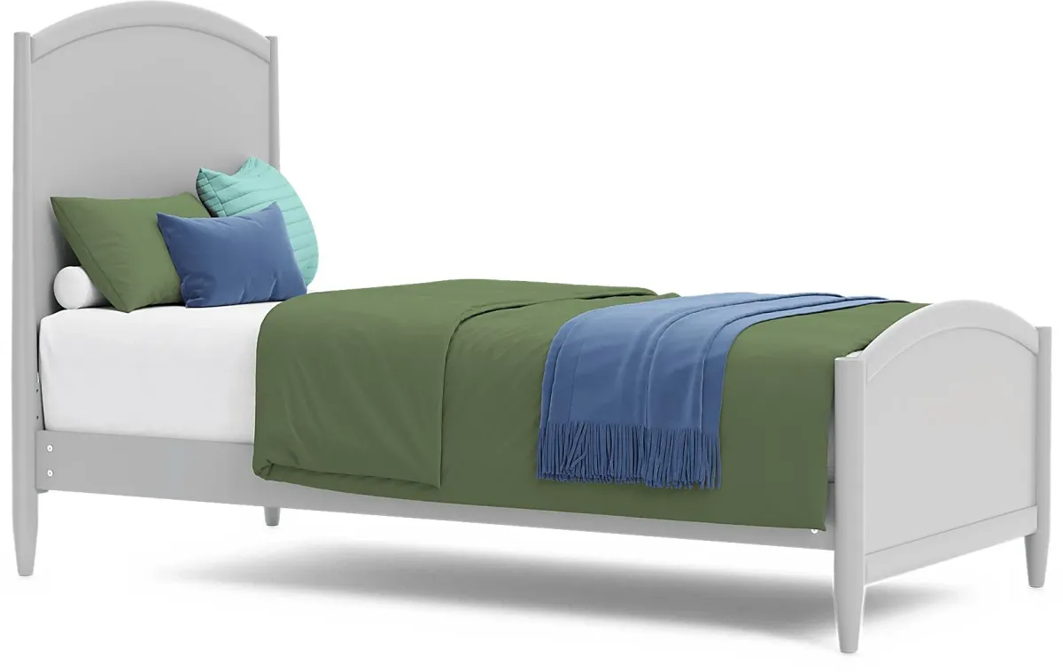 Kids Modern Colors Light Gray Twin XL Panel Bed