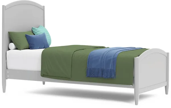 Kids Modern Colors Light Gray Twin XL Panel Bed