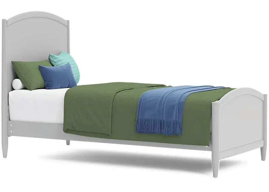 Kids Modern Colors Light Gray 3 Pc Twin XL Panel Bed