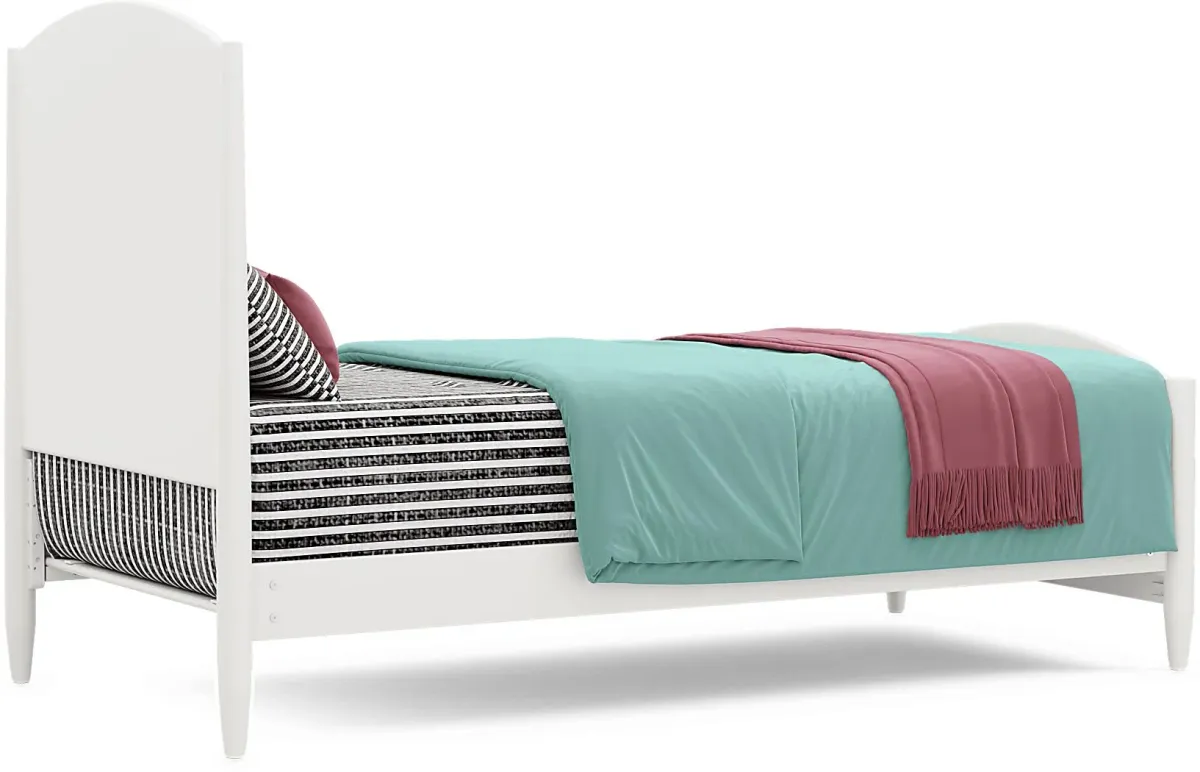 Kids Modern Colors White Twin XL Panel Bed