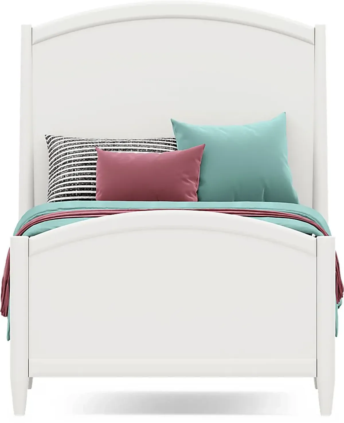Kids Modern Colors White Twin XL Panel Bed