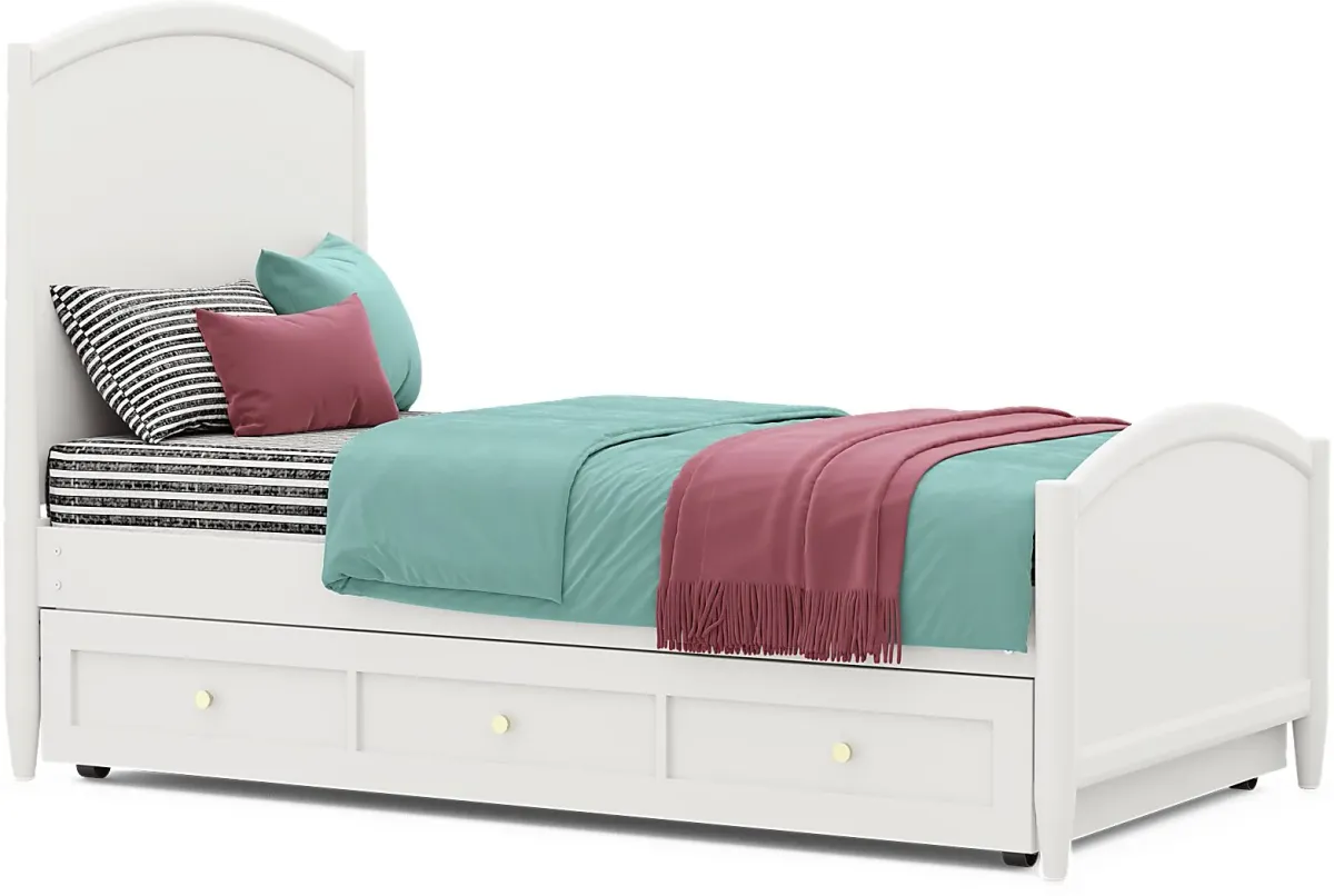 Kids Modern Colors White Twin XL Panel Bed