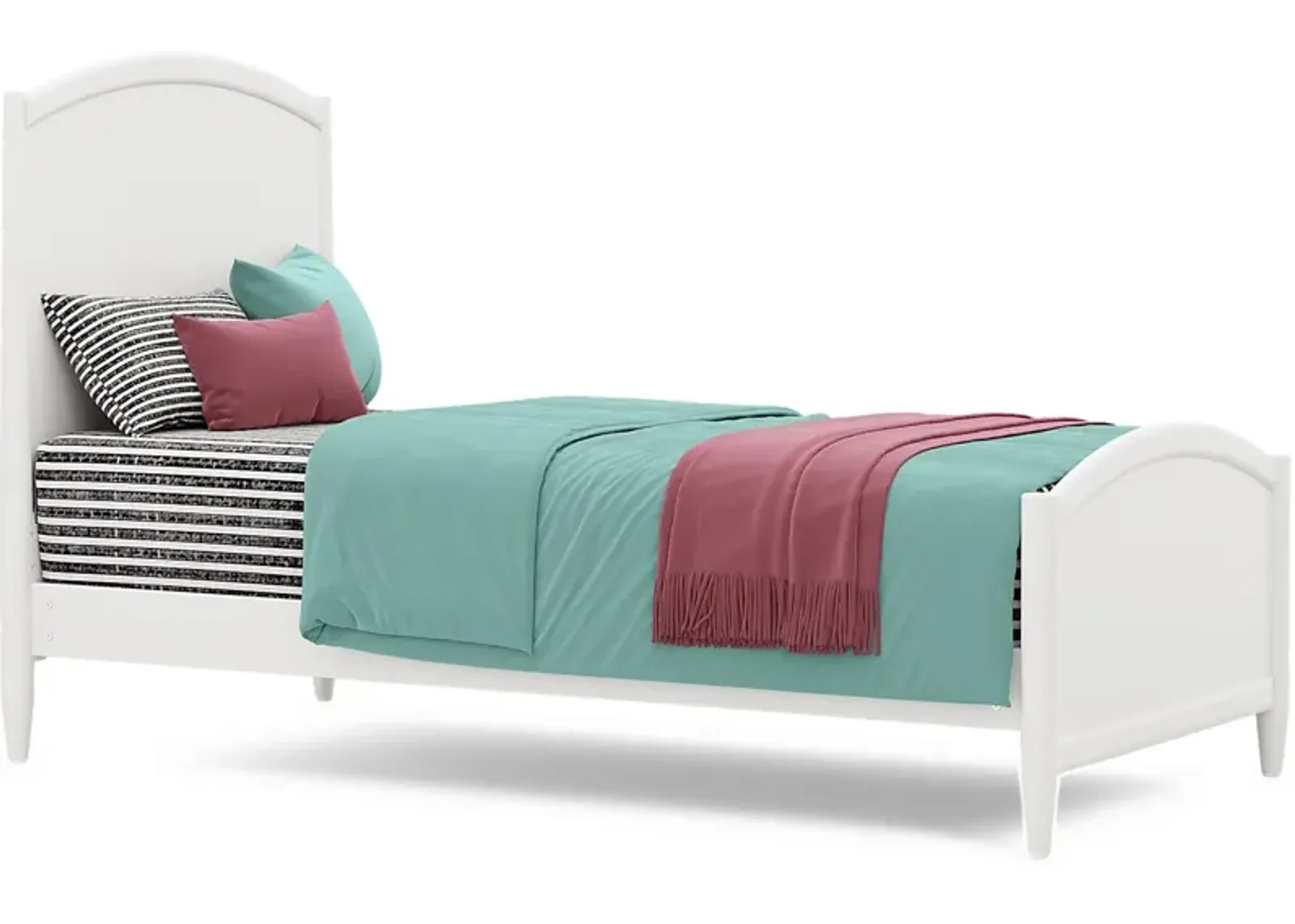 Kids Modern Colors White 3 Pc Twin XL Panel Bed