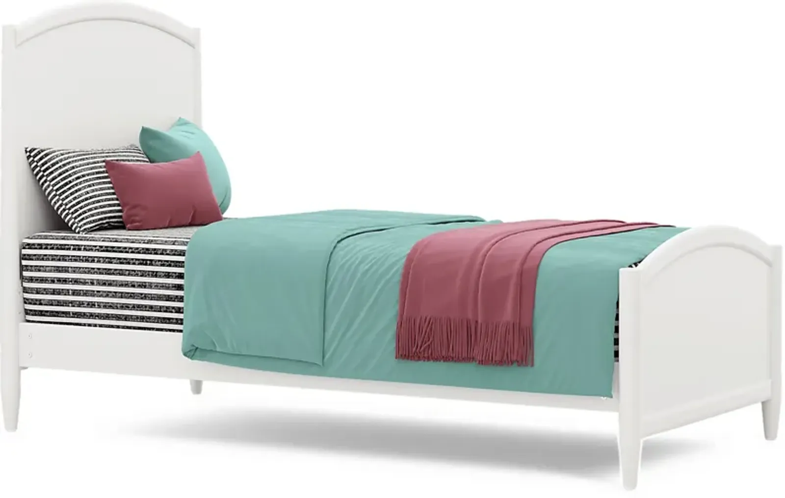 Kids Modern Colors White 3 Pc Twin XL Panel Bed