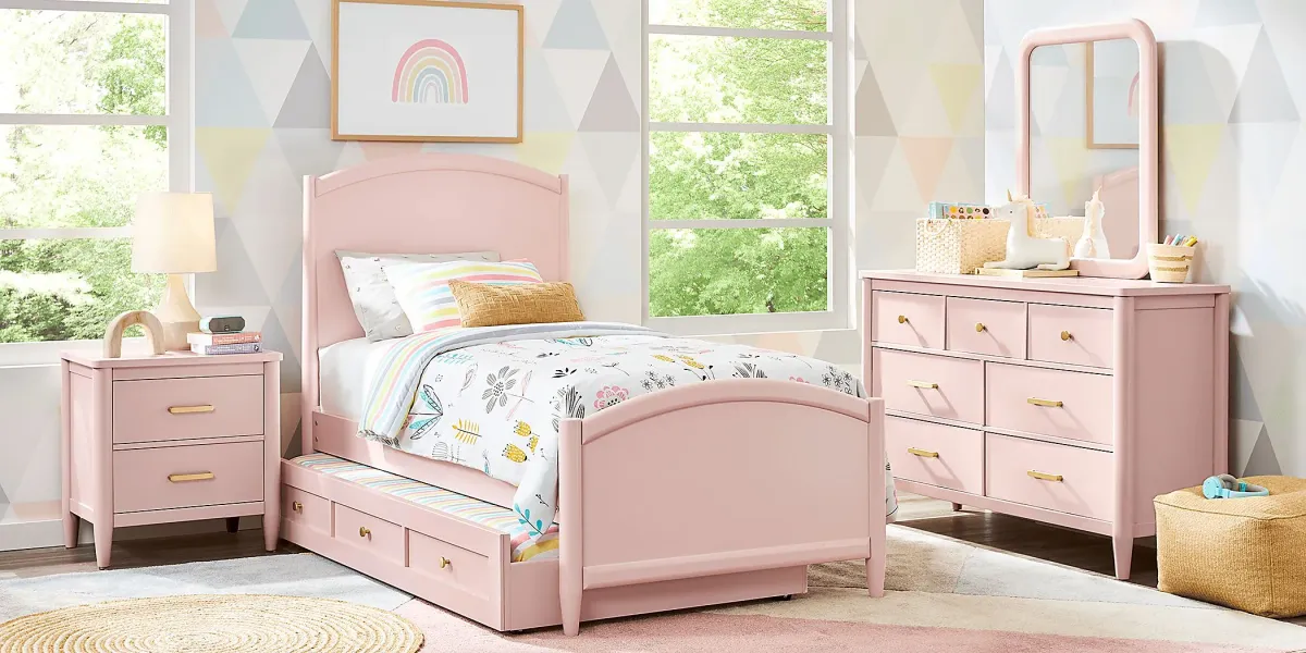 Kids Modern Colors Pink Twin XL Panel Bed