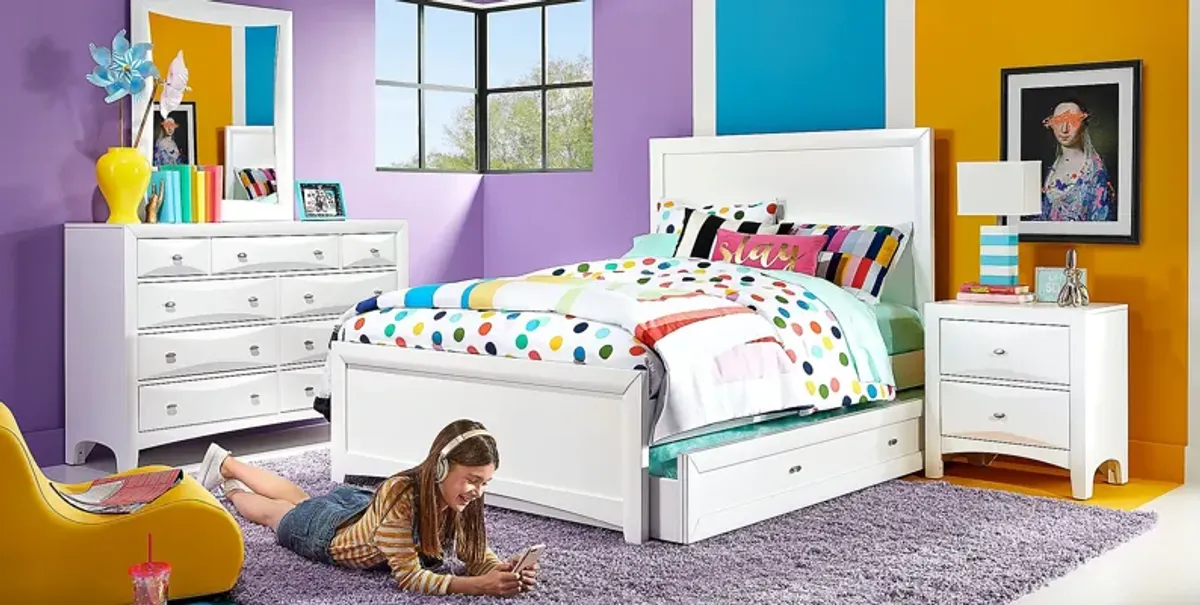 Kids Ivy League 2.0 White 3 Pc Full Panel Bed