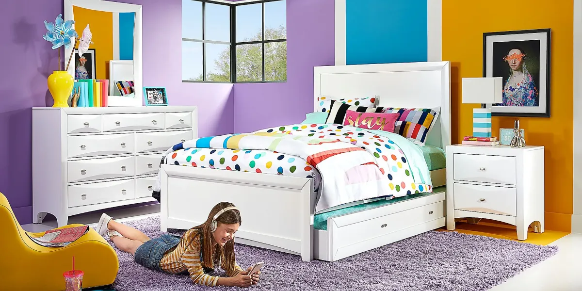 Kids Ivy League 2.0 White 3 Pc Full Panel Bed