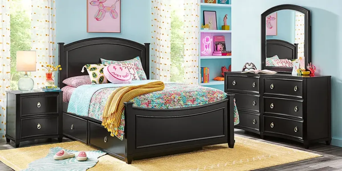 Kids Jaclyn Lane Black 3 Pc Full Panel Bed