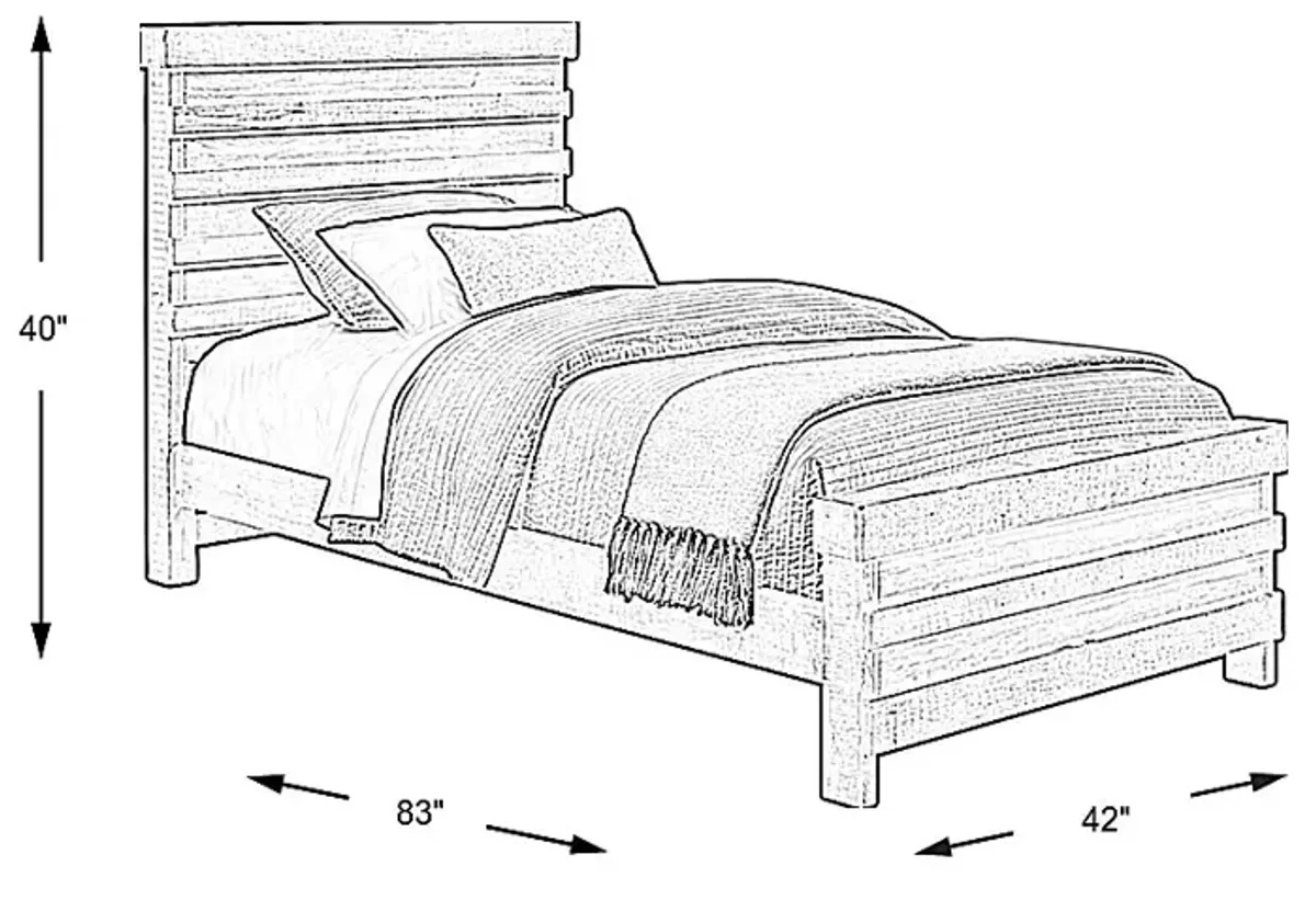 Kids Montana 2.0 Driftwood 3 Pc Twin Panel Bed