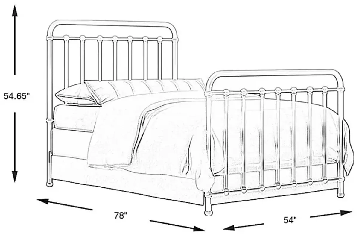 Kids Saddlerock White 3 Pc Full Metal Bed