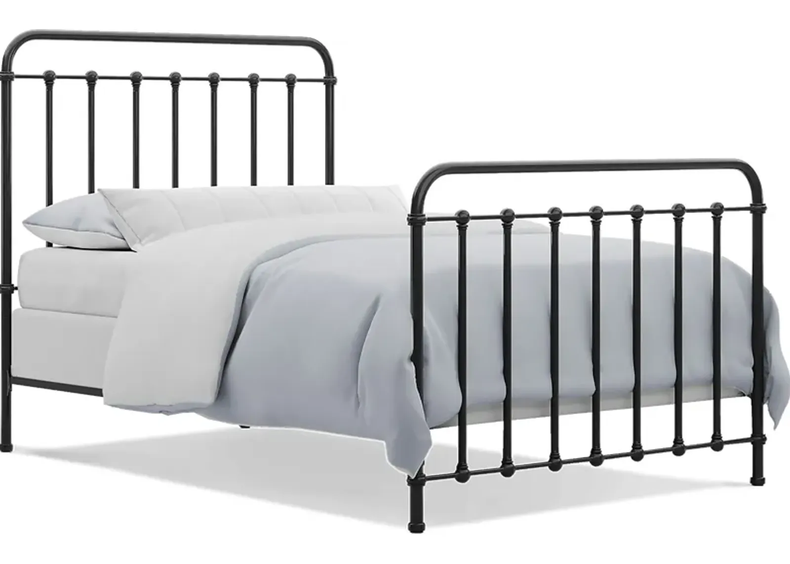 Kids Saddlerock Dark Gray 3 Pc Full Metal Bed