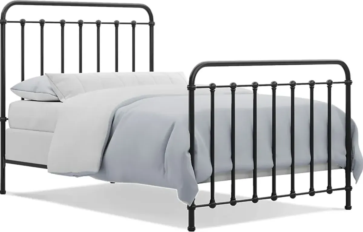 Kids Saddlerock Dark Gray 3 Pc Full Metal Bed