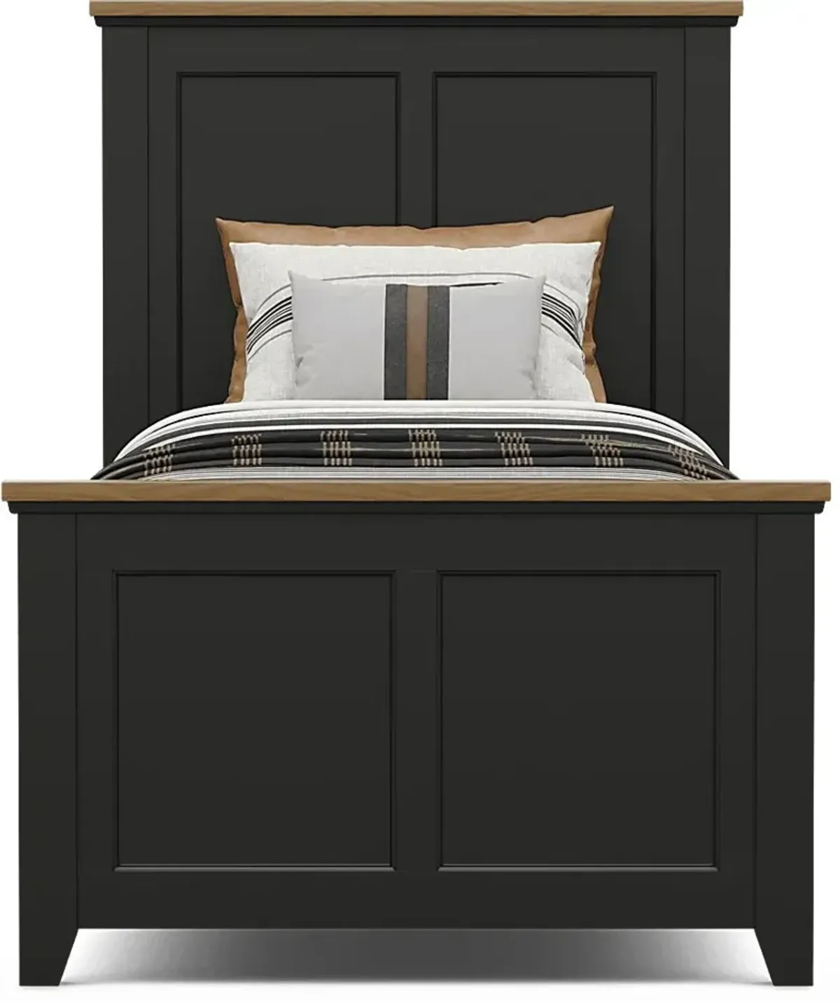 Kids Sugar Hollow Black Twin Panel Bed
