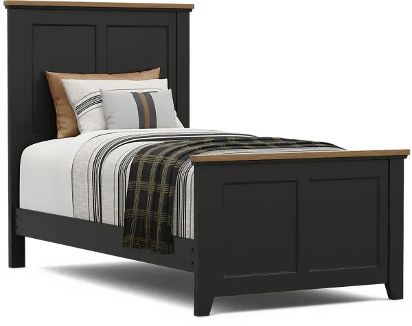 Kids Sugar Hollow Black Twin Panel Bed