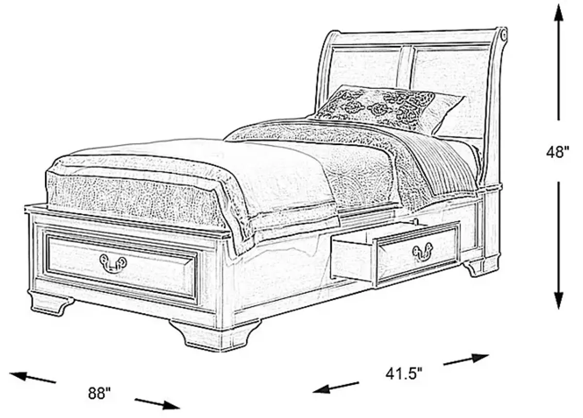 Kids Mill Valley Jr. White 3 Pc Twin Storage Bed