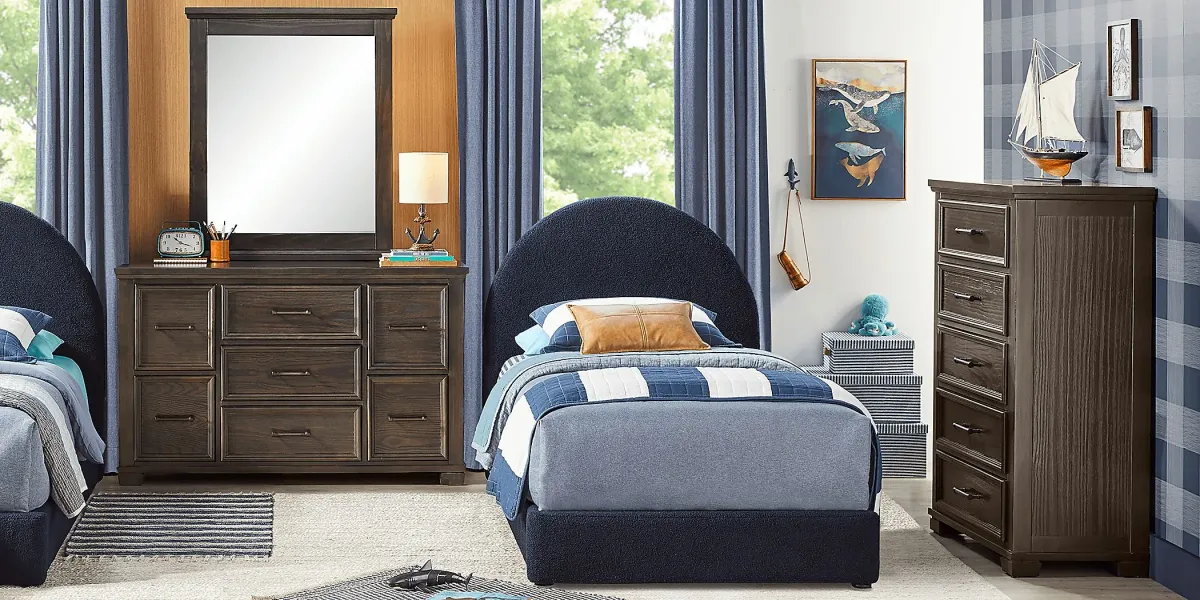 Kids Moonstone Navy Full Upholstered Bed