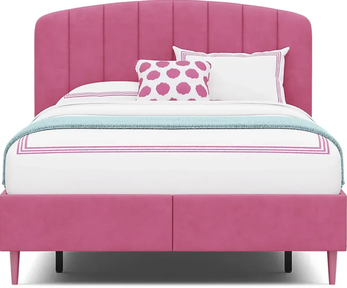 Kids Gwyneth Bubble Gum 3 Pc Full Upholstered Storage Bed