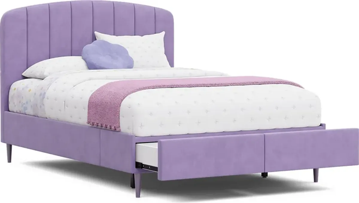 Kids Gwyneth Lavender 3 Pc Full Upholstered Storage Bed