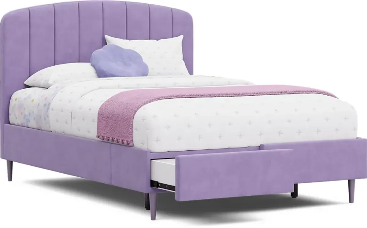 Kids Gwyneth Lavender 3 Pc Full Upholstered Storage Bed