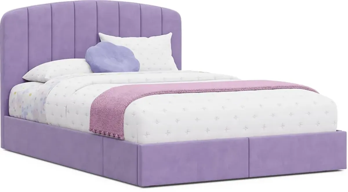 Kids Gwyneth Lavender 3 Pc Full Upholstered Storage Bed