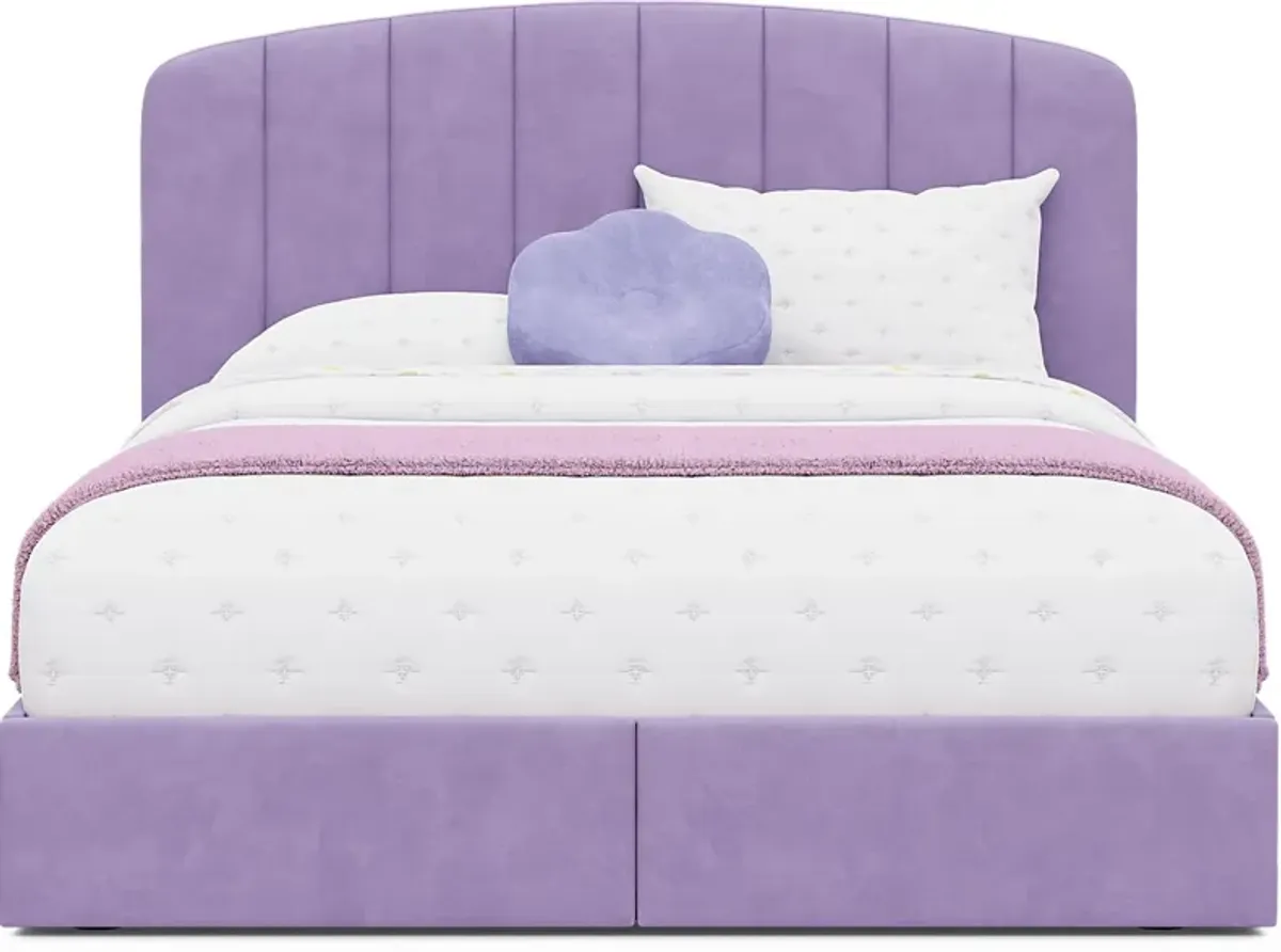 Kids Gwyneth Lavender 3 Pc Full Upholstered Storage Bed