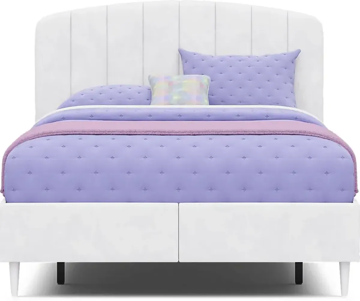 Kids Gwyneth White 3 Pc Full Upholstered Storage Bed