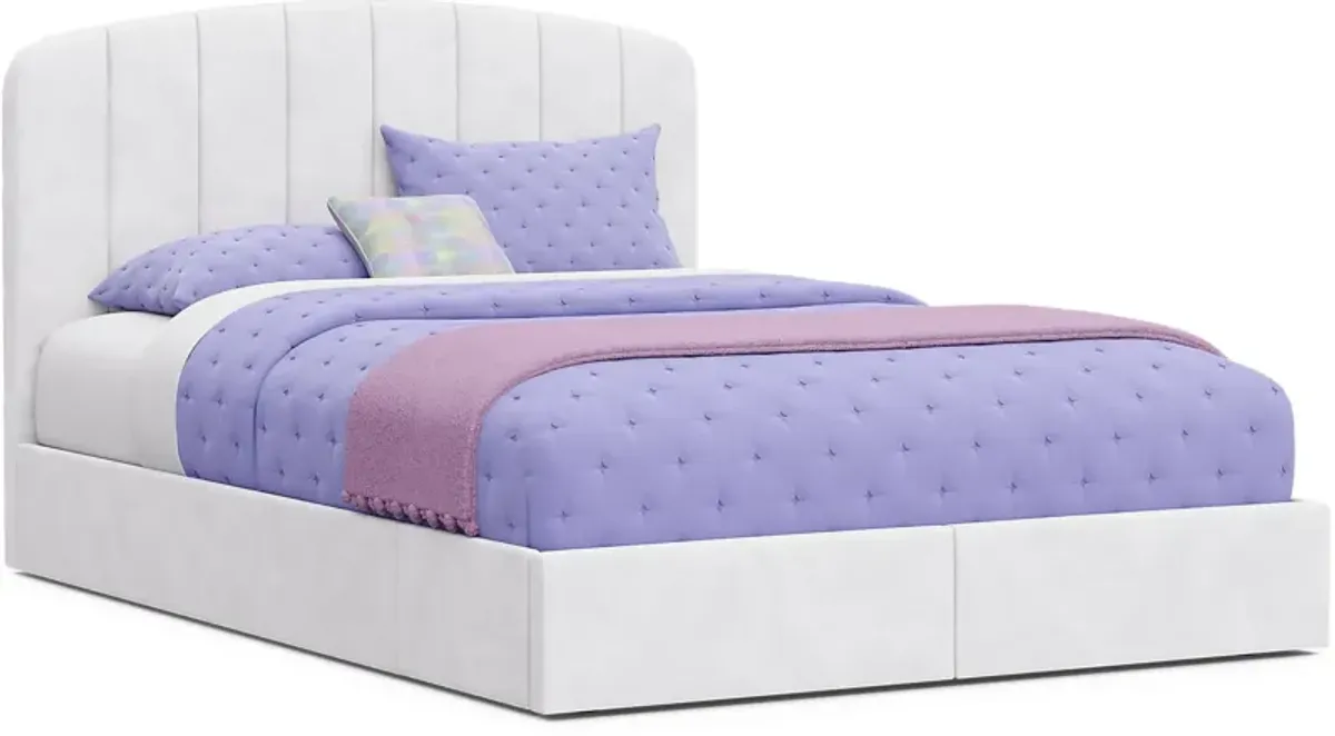 Kids Gwyneth White 3 Pc Full Upholstered Storage Bed