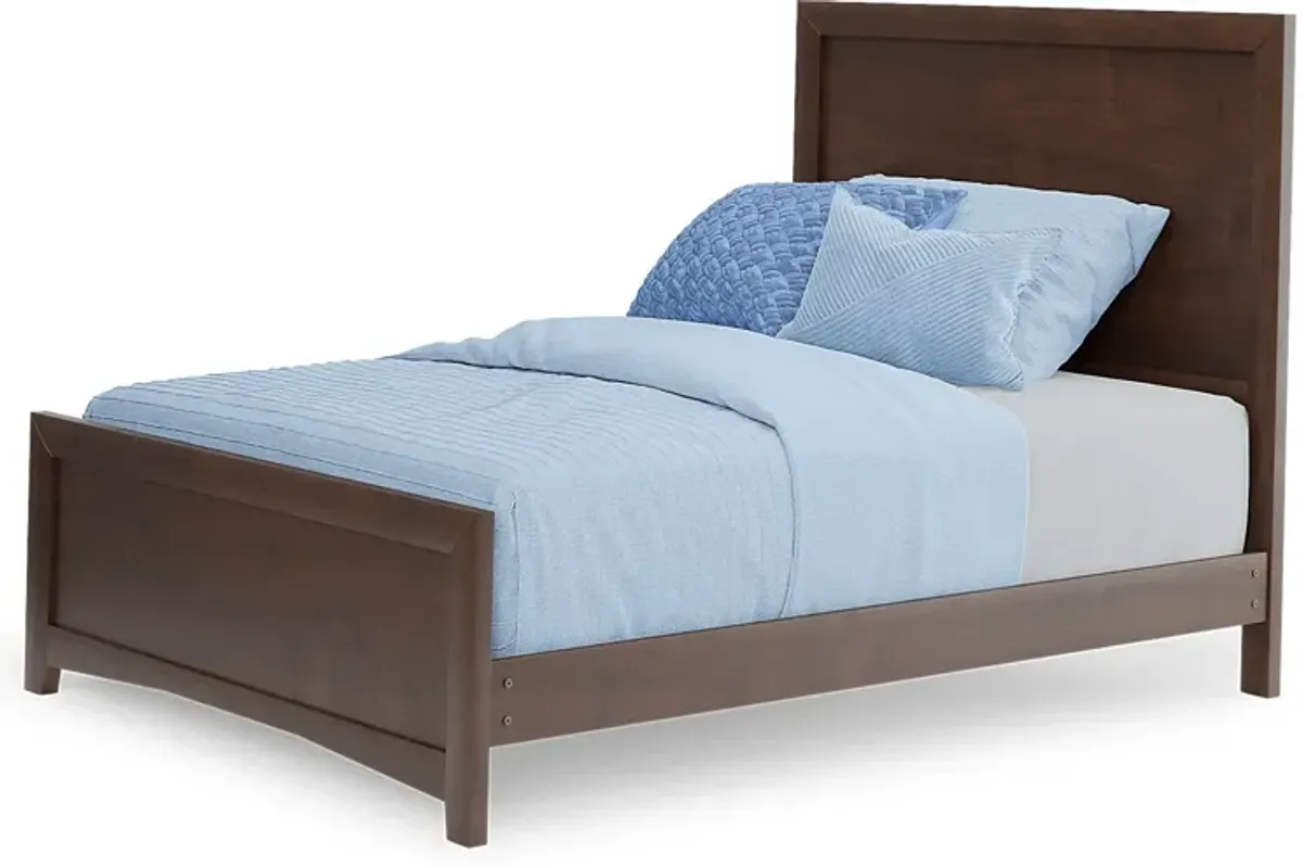 Kids Ivy League 2.0 Walnut 3 Pc Full Panel Bed