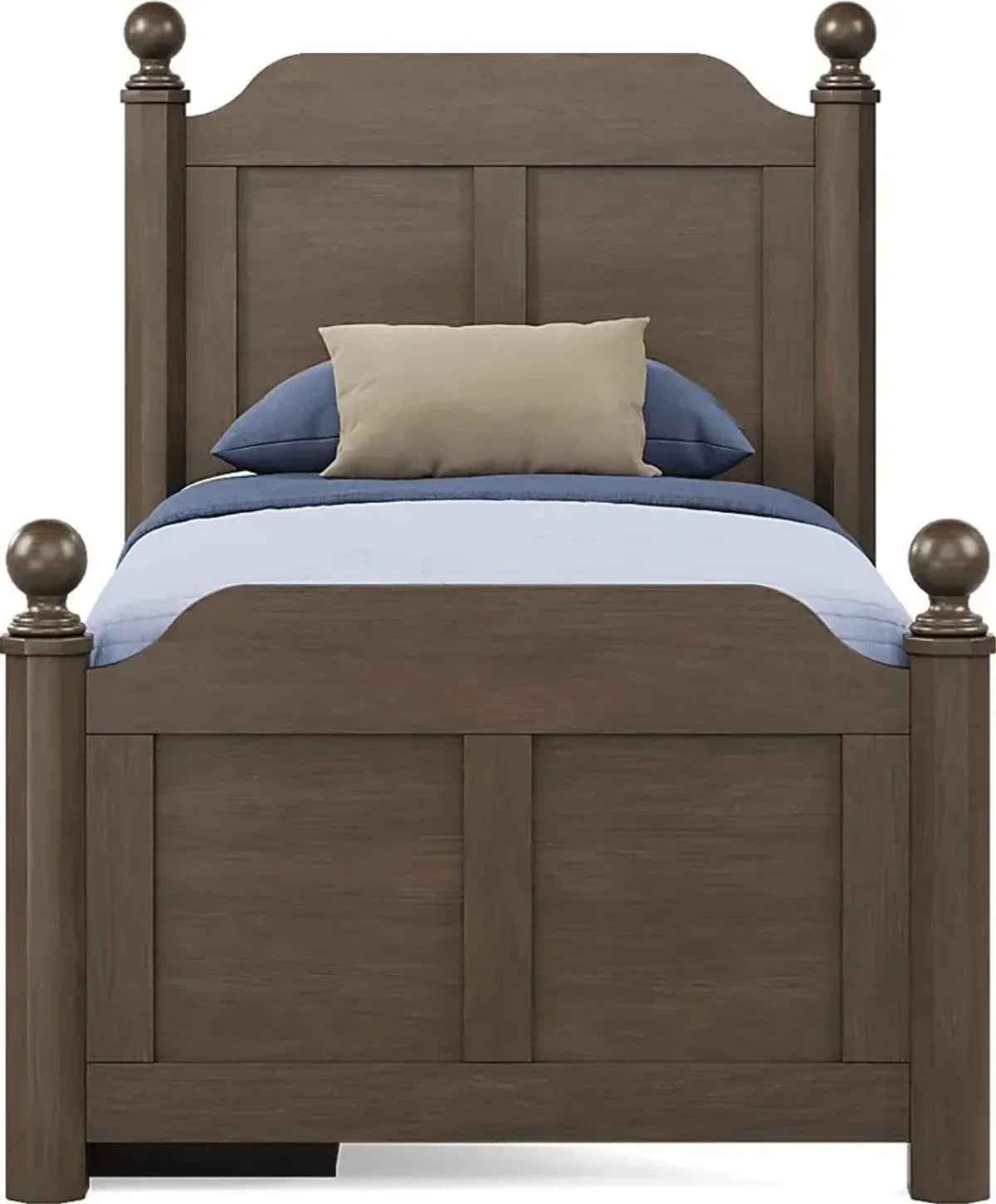 Kids South Bend Brown Cherry 3 Pc Twin Poster Bed with Storage Side Rail