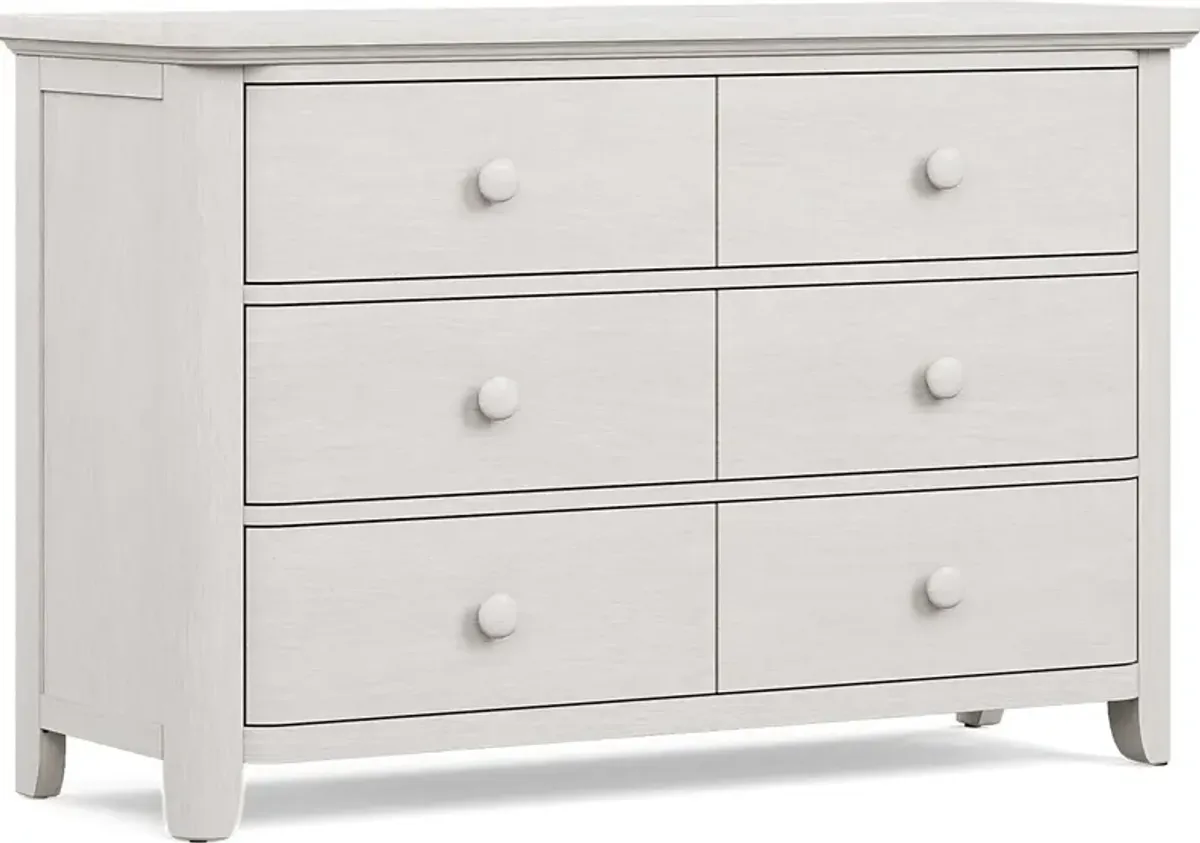 Kids South Bend Washed White Dresser