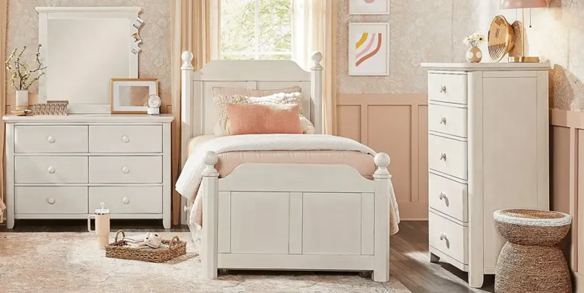 Kids South Bend Washed White Dresser