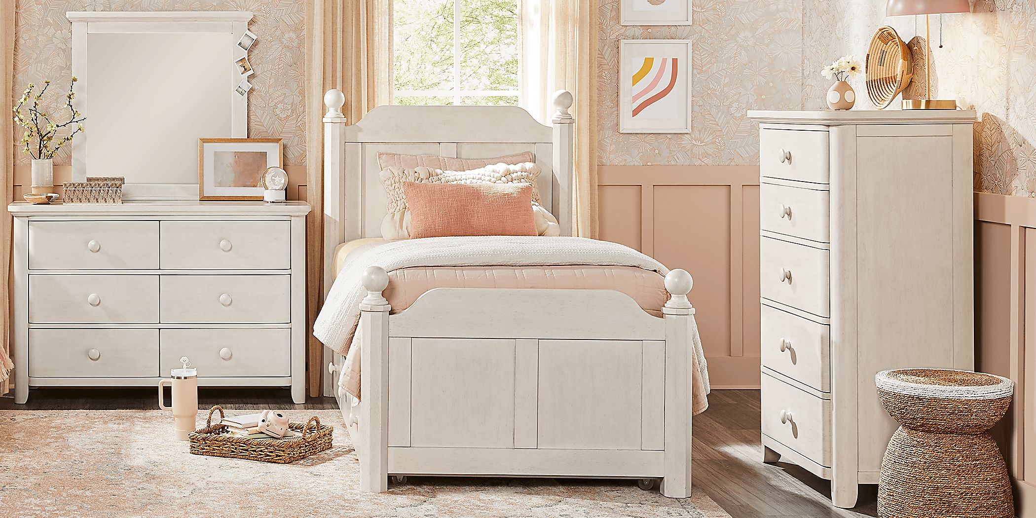 Kids South Bend Washed White Dresser