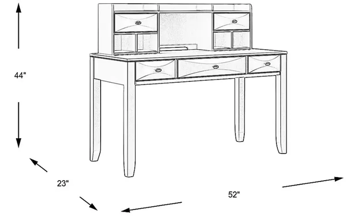 Kids Ivy League 2.0 Walnut Desk and Hutch