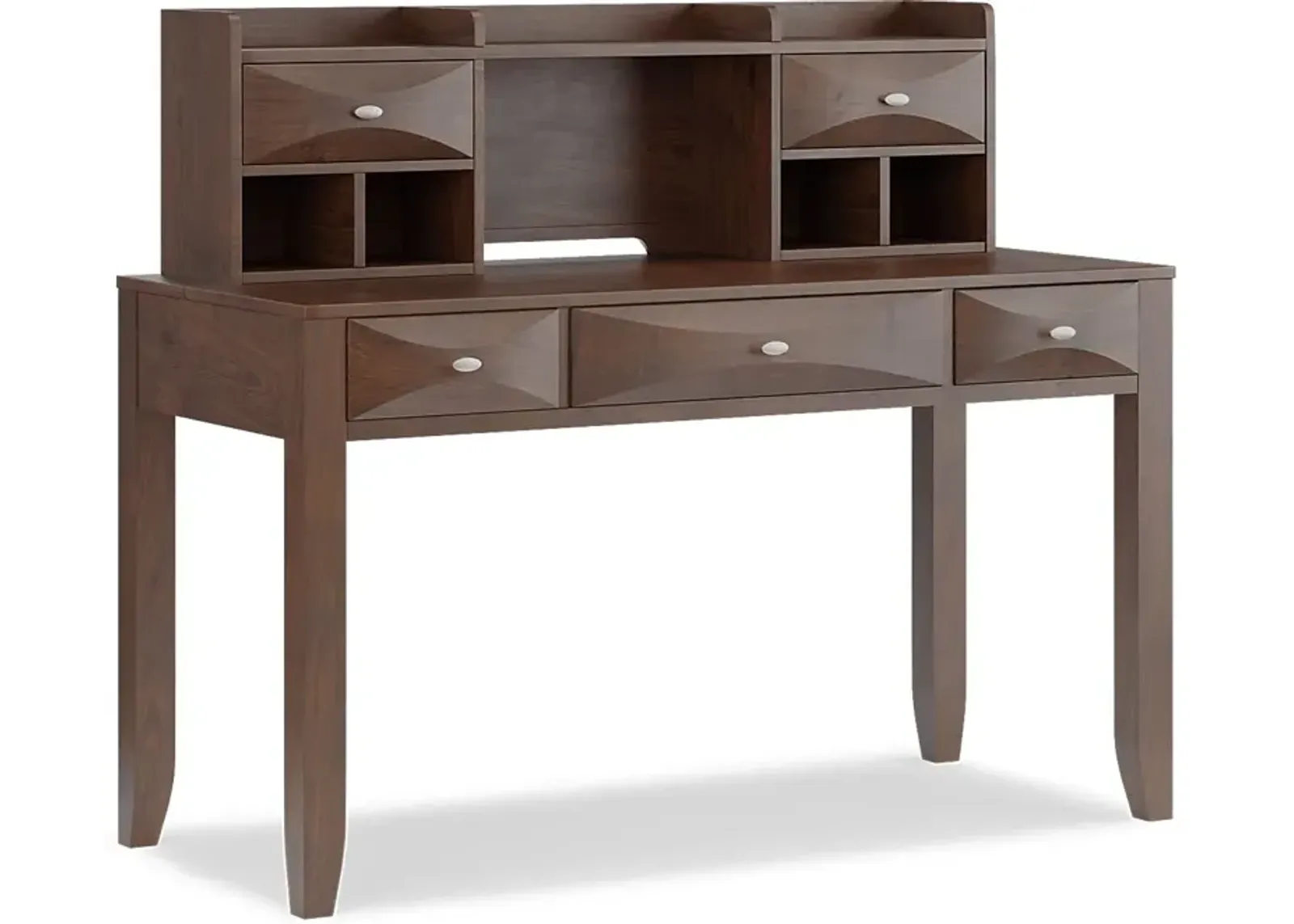 Kids Ivy League 2.0 Walnut Desk and Hutch