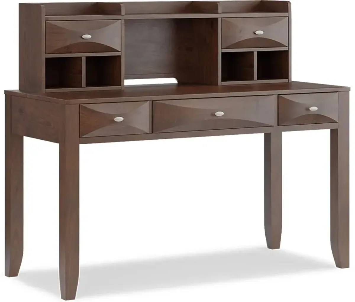 Kids Ivy League 2.0 Walnut Desk and Hutch