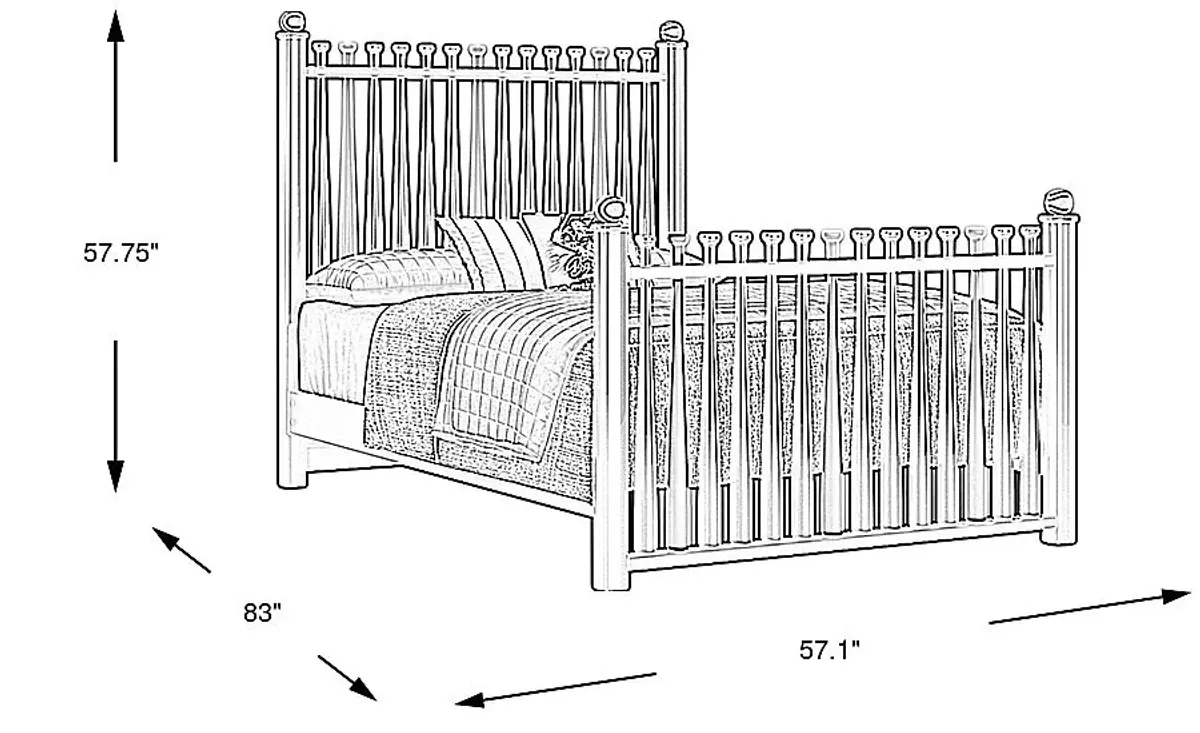 Kids Batter Up Painted Full Baseball Bat Bed