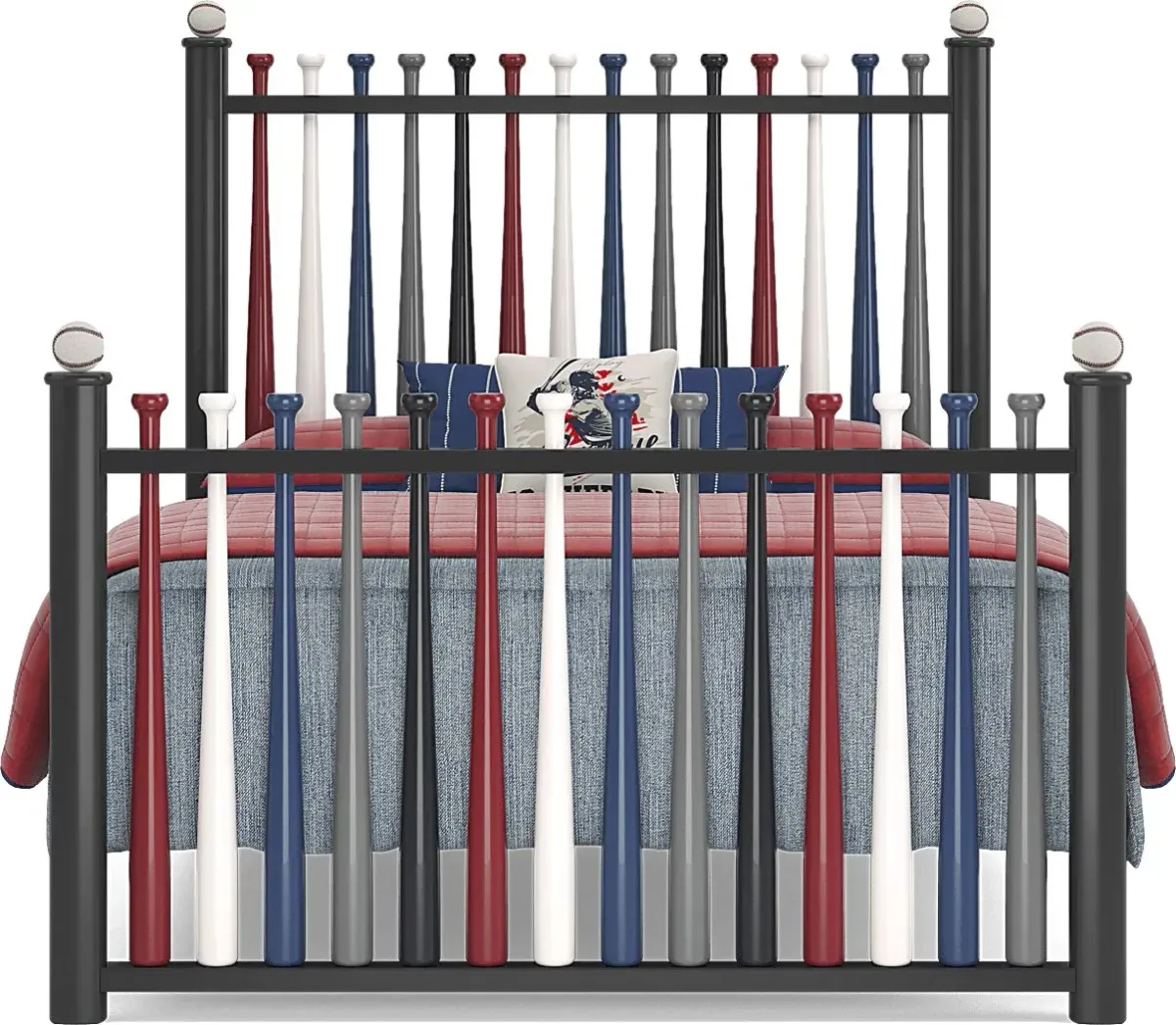 Kids Batter Up Painted Full Baseball Bat Bed