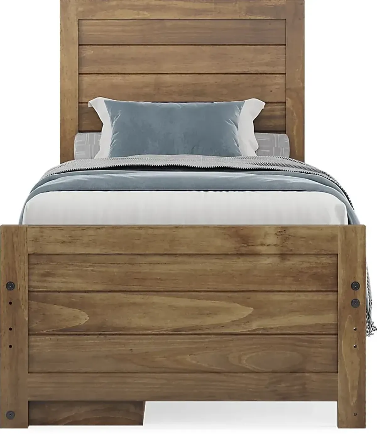 Kids Creekside 2.0 Chestnut 3 Pc Twin Panel Bed with Storage Side Rail