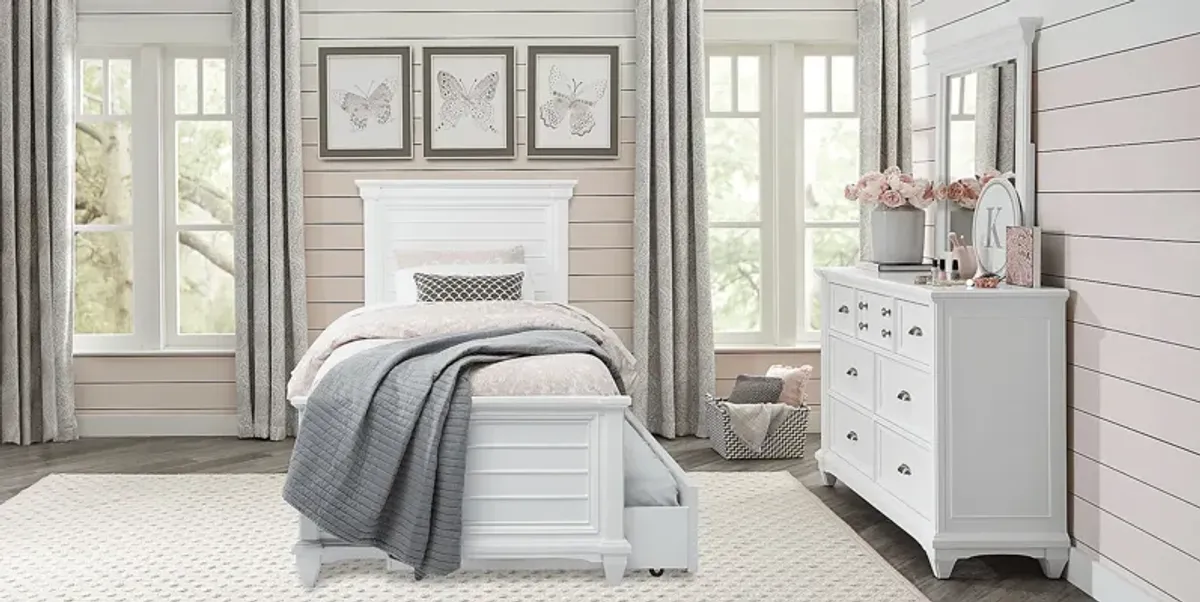 Kids Hilton Head White 3 Pc Twin Panel Bed