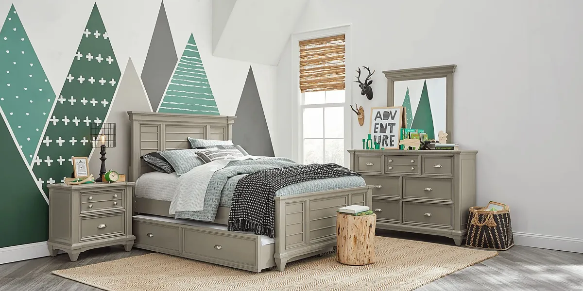 Kids Hilton Head Gray 3 Pc Twin Panel Bed