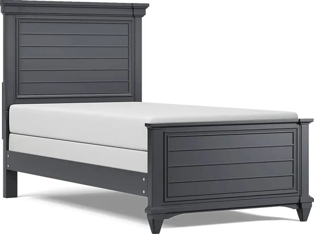 Kids Hilton Head Graphite Twin Panel Bed