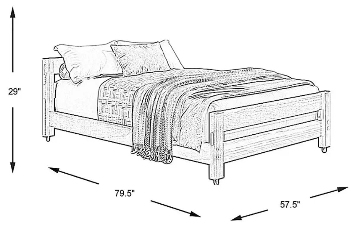 Kids Creekside 2.0 Charcoal Full Caster Bed