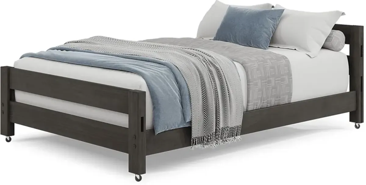 Kids Creekside 2.0 Charcoal Full Caster Bed