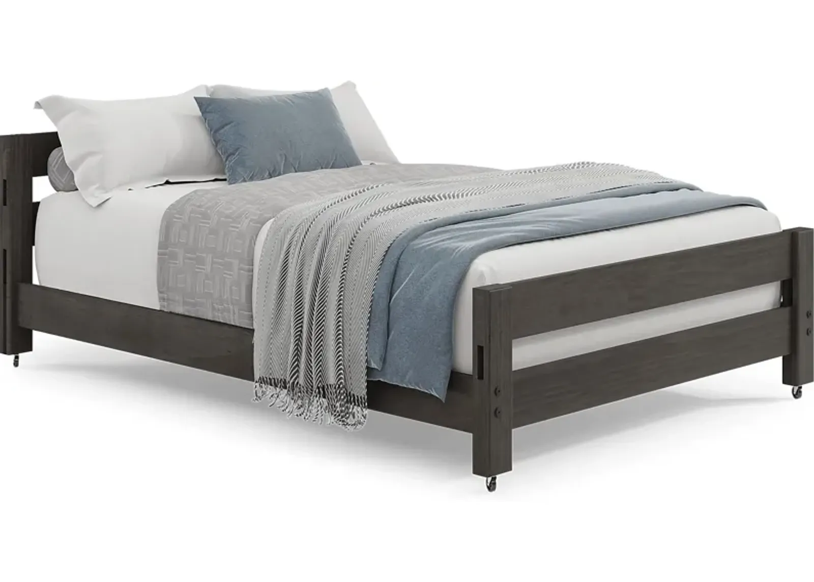 Kids Creekside 2.0 Charcoal Full Caster Bed