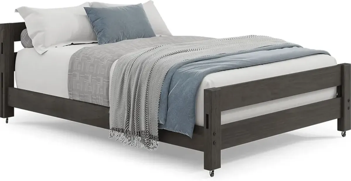 Kids Creekside 2.0 Charcoal Full Caster Bed