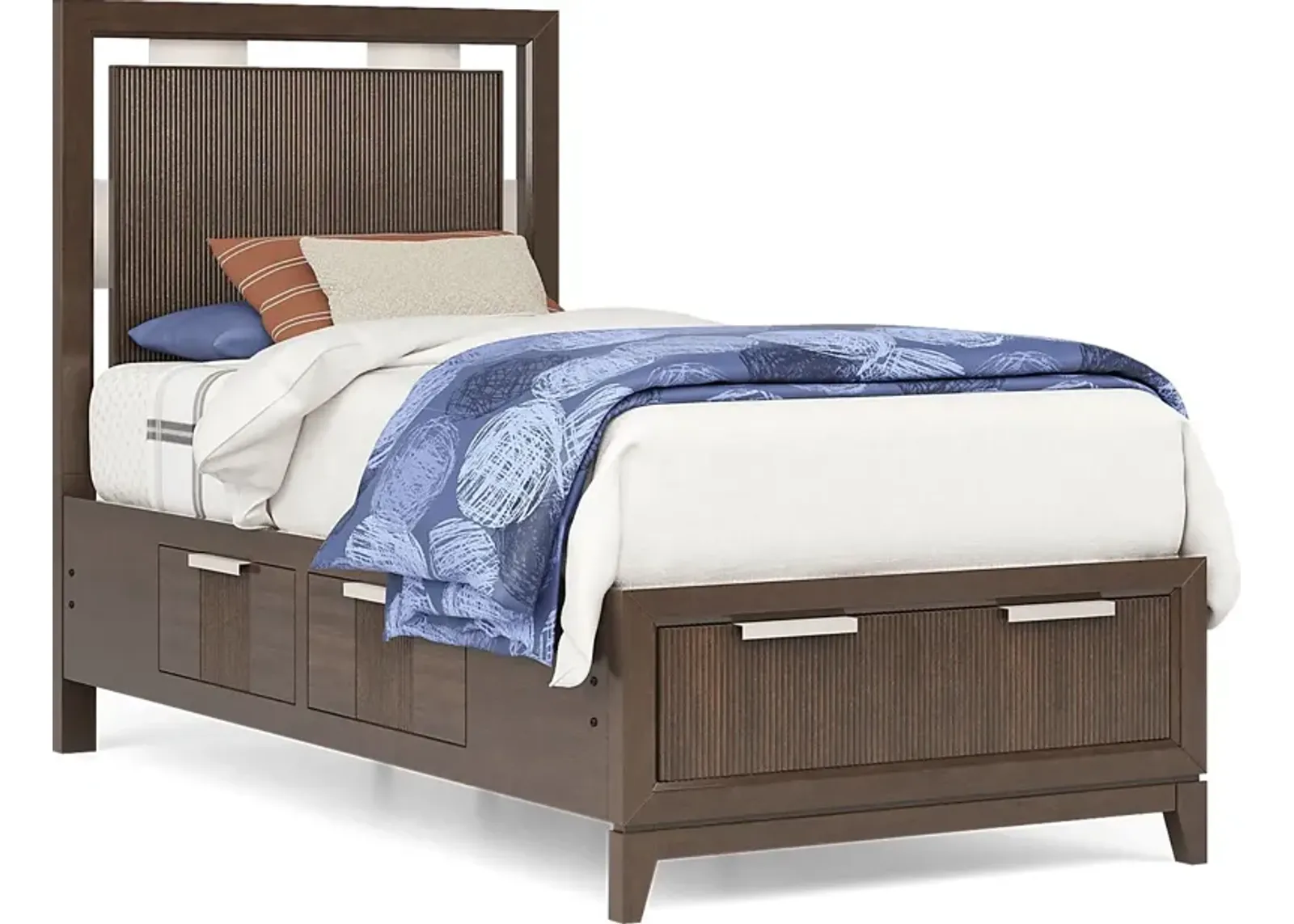 Kids Bellante Jr. 3 Pc Walnut Twin Storage Bed