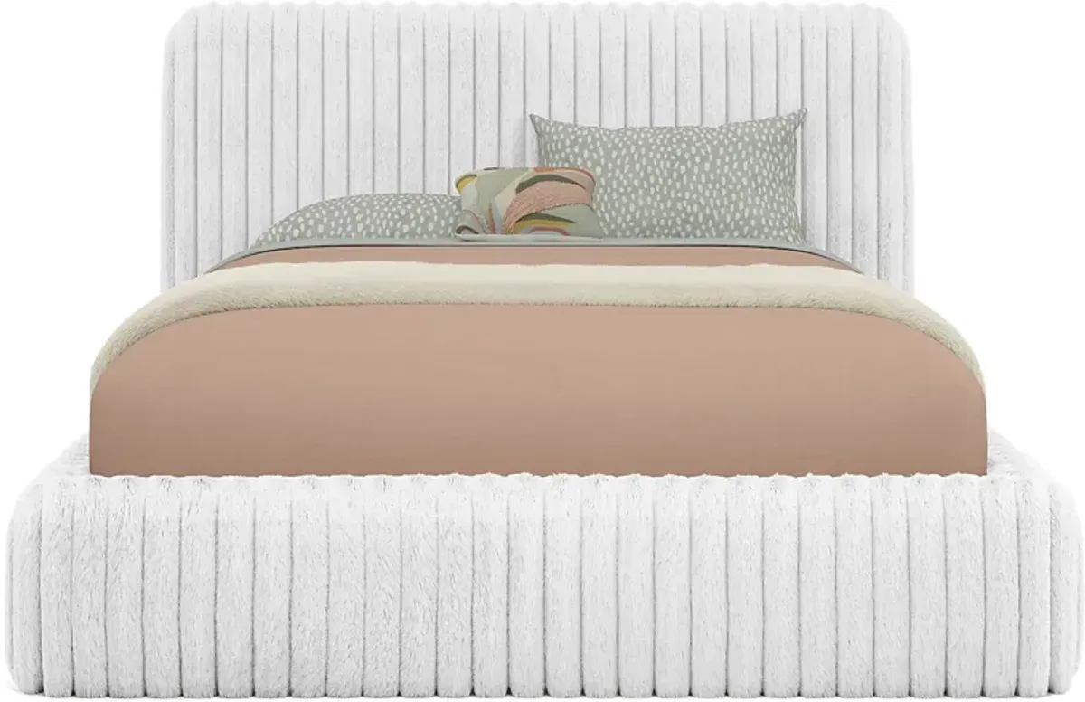 Kids Charlize White Full Upholstered Bed